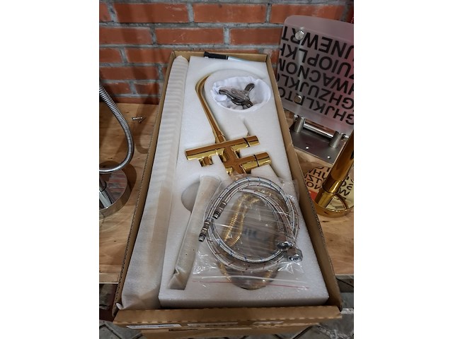 2x staande badkraan glans goud - afbeelding 7 van  8