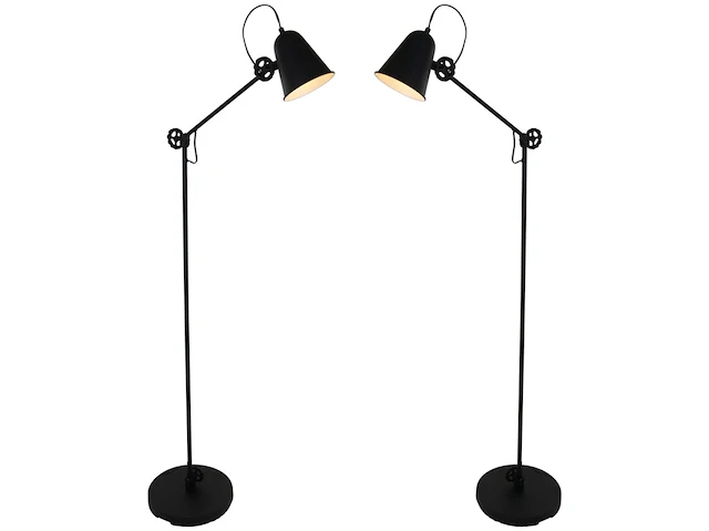 2x staande lamp met e27 fitting, steinhauer, dolphin 1325zw, zwart, 2026 - afbeelding 1 van  5