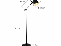 2x staande lamp met e27 fitting, steinhauer, dolphin 1325zw, zwart, 2026 - afbeelding 2 van  5