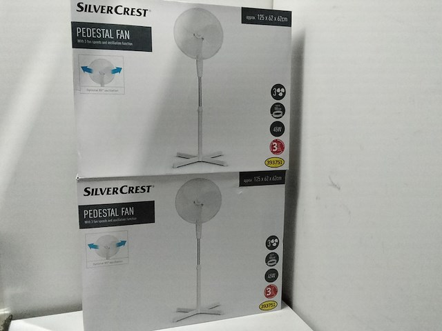 2x staande ventilator met 3 standen, wit - afbeelding 1 van  4