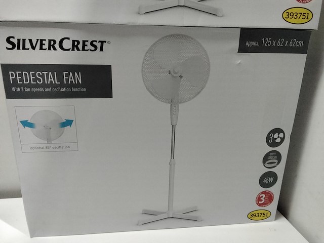 2x staande ventilator met 3 standen, wit - afbeelding 2 van  4