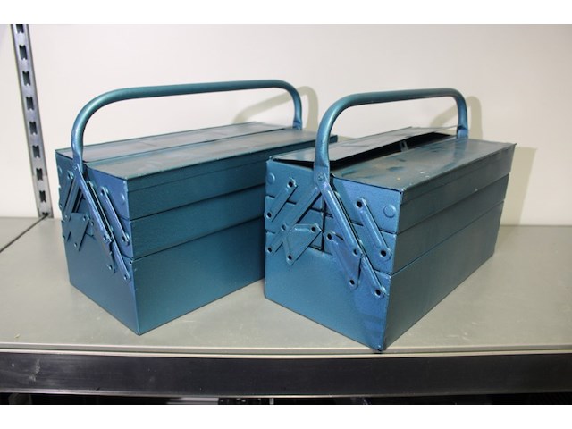 2x stalen gereedschapskist blauw - afbeelding 1 van  7