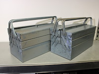 2x stalen gereedschapskist grijs