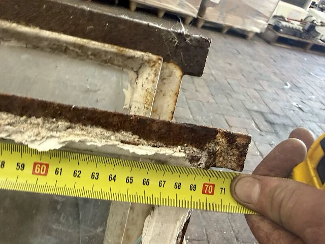 2x stalraam vast en uitklapbaar, historisch, wit/roest, 70 x 50 cm - afbeelding 3 van  4