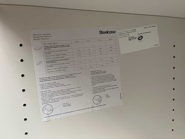 2x steelcase - lage houten roldeurkast - afbeelding 4 van  6