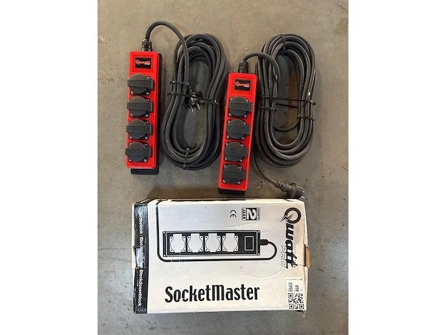 2x stekkerdoos socketmaster 3x 2,5mm², 10 mtr, qwattpro - afbeelding 1 van  6