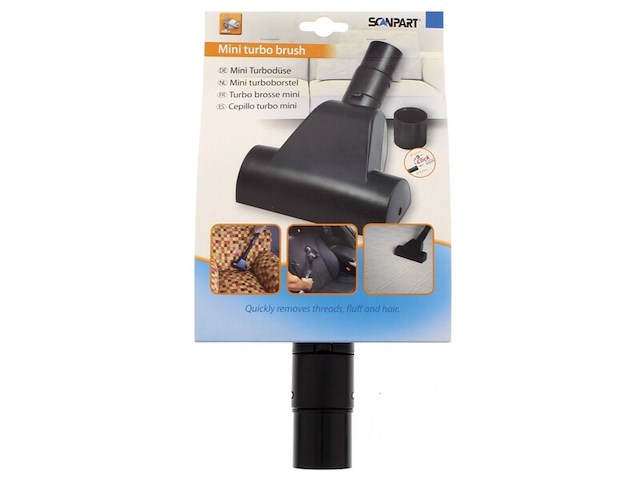 2x stofzuiger opzetstuk, scanpart, mini turboborstel, zwart - afbeelding 2 van  3