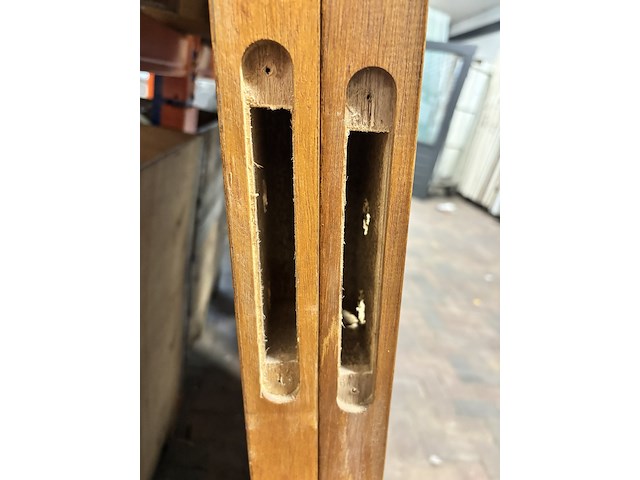 2x stompe houten binnendeur, bruin - afbeelding 7 van  7