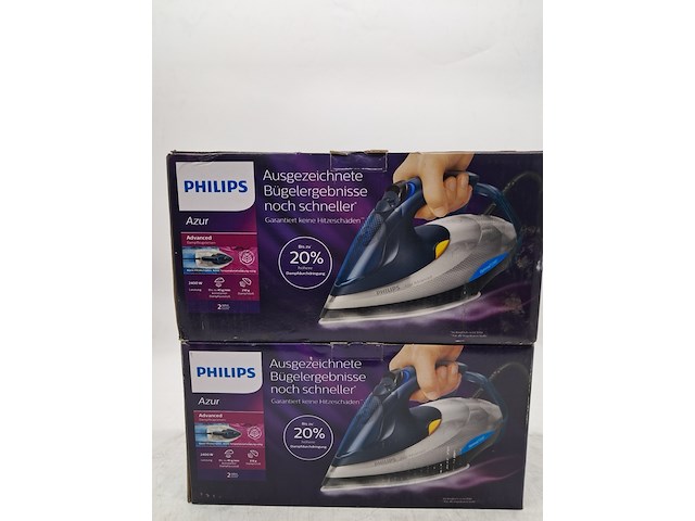 2x strijkijzer, philips, azur advanced gc4930/11 - afbeelding 1 van  5
