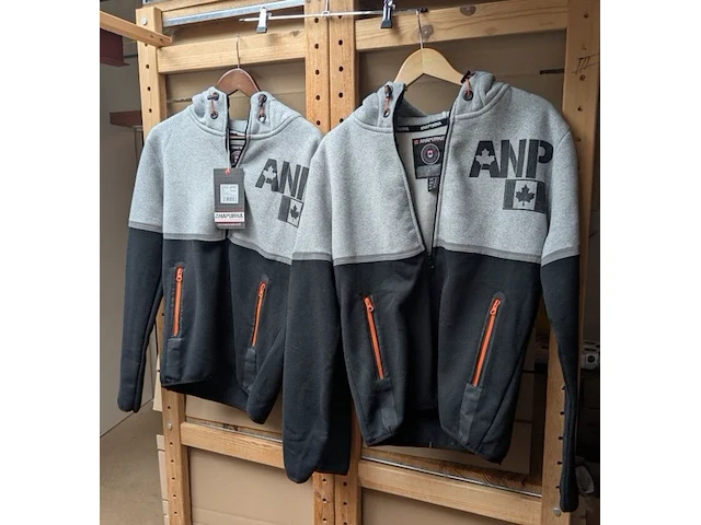 2x sweater / hoodie, geographical norway, zwart / grijs, mt s - afbeelding 1 van  1