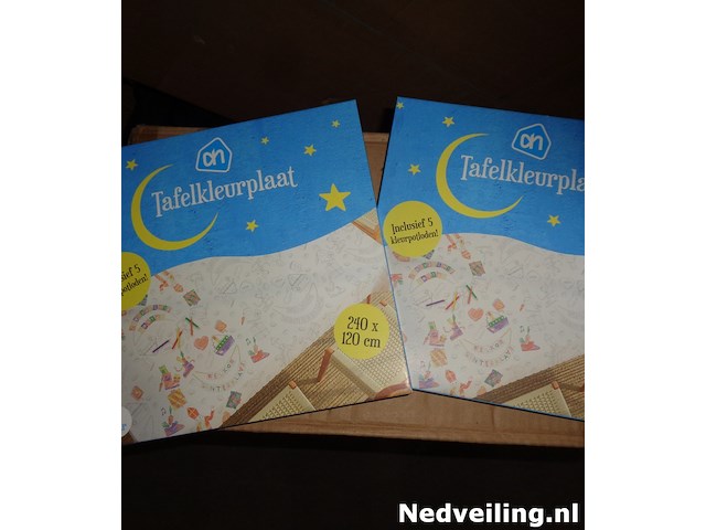 2x tafelkleurplaat incl 5 kleurpotloodjes 240x120cm - afbeelding 2 van  3