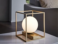 2x tafellamp beige ijzer 17x16.5x19 eglo, vallaspra, champagne - afbeelding 2 van  3