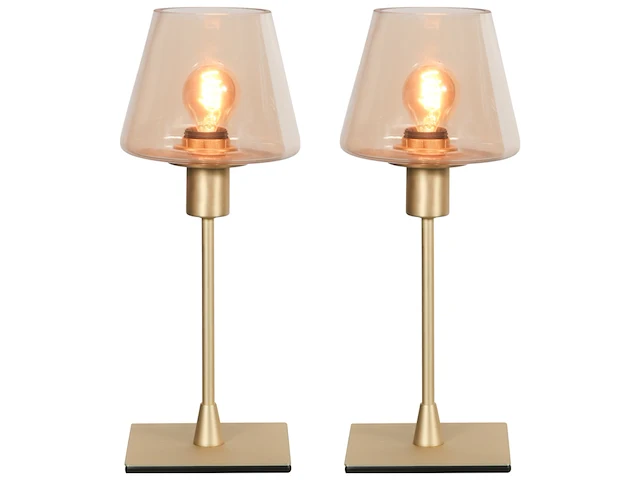 2x tafellamp e14 fitting touch on/off, steinhauer, ancilla 3102me, goud / messing, 2026 - afbeelding 1 van  5