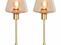 2x tafellamp e14 fitting touch on/off, steinhauer, ancilla 3102me, goud / messing, 2026