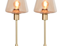 2x tafellamp messing e14 fitting touch on/off, steinhauer, ancilla 3102me, goud, 2026 - afbeelding 1 van  5