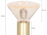 2x tafellamp – messing lamp met amber glas, steinhauer, ambiance 3401me, 2026 - afbeelding 2 van  5
