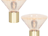 2x tafellamp – messing lamp met amber glas, steinhauer, delta 3401me, 2026 - afbeelding 1 van  5