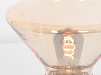 2x tafellamp – messing lamp met amber glas, steinhauer, delta 3401me, 2026 - afbeelding 2 van  5