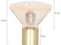 2x tafellamp – messing lamp met amber glas, steinhauer, delta 3401me, 2026 - afbeelding 3 van  5