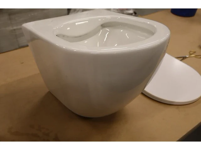 2x toiletpot met toiletbril, rimless + soft close, wit - afbeelding 1 van  9