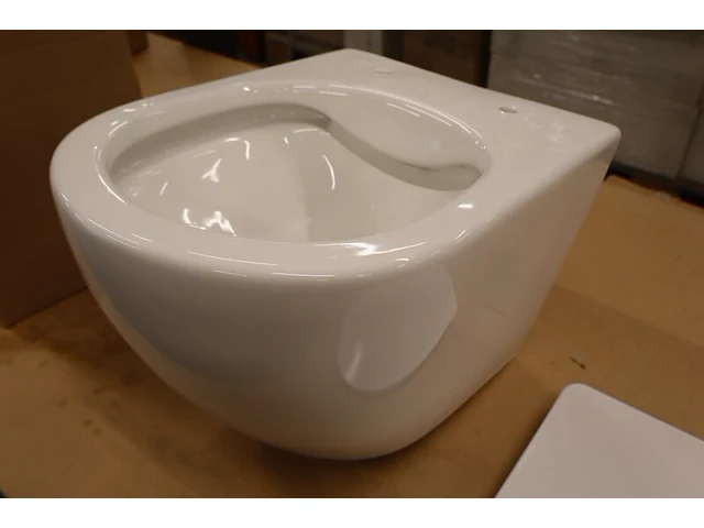 2x toiletpot met toiletbril, rimless + soft close, wit - afbeelding 2 van  9