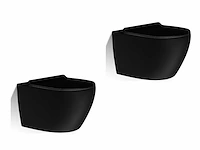 2x toiletten - mat zwart - super flush -...