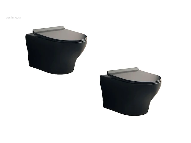 2x toiletten - mat zwart - tornado flush -... - afbeelding 1 van  7