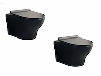 2x toiletten - mat zwart - tornado flush -...