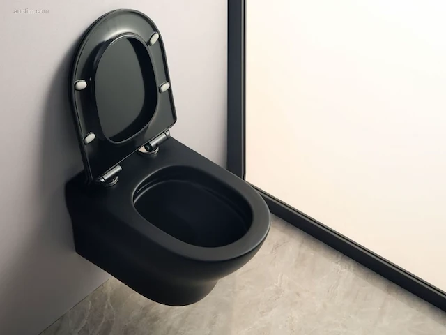 2x toiletten - mat zwart - tornado flush -... - afbeelding 4 van  7