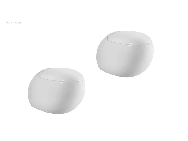 2x toiletten - wit - ei - hangend - keramiek -... - afbeelding 1 van  4