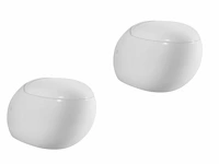 2x toiletten - wit - ei - hangend - keramiek -...