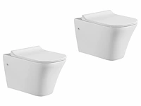 2x toiletten - wit - hangend - keramiek - soft...