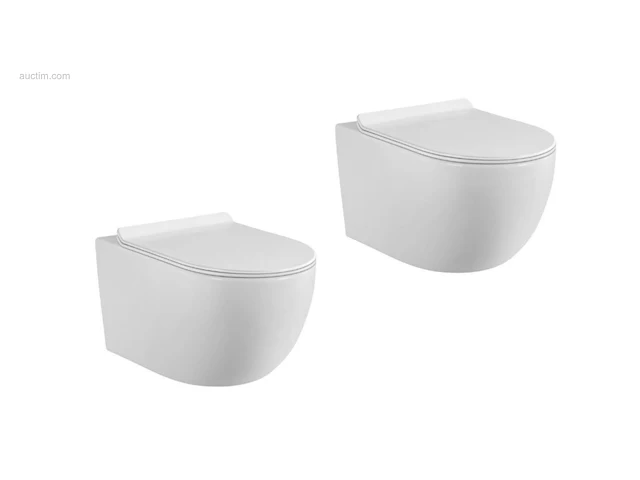2x toiletten - wit - super flush - hangend -... - afbeelding 1 van  4