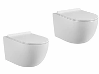 2x toiletten - wit - super flush - hangend -...