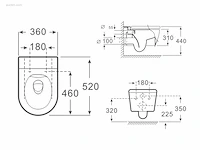2x toiletten - wit - super flush - hangend -... - afbeelding 4 van  4
