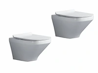 2x toiletten - wit - super flush - hangend -...