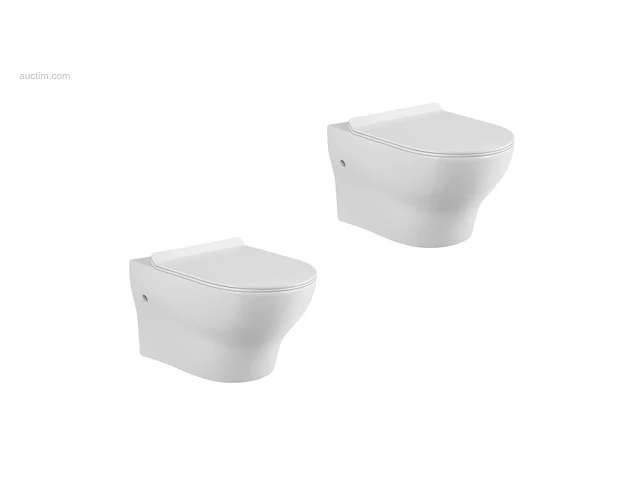 2x toiletten - wit - tornado flush - hangend -... - afbeelding 1 van  4
