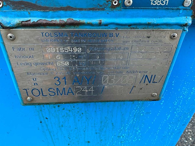 2x tolsma 1600l brandstoftank - afbeelding 6 van  14