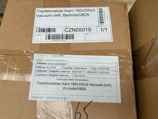 2x topdekmatras foam 160x200x5, 90x200x5 - afbeelding 2 van  3