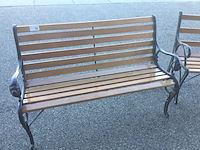 2x tuinbankjes ed, bruin/zwart - afbeelding 1 van  4