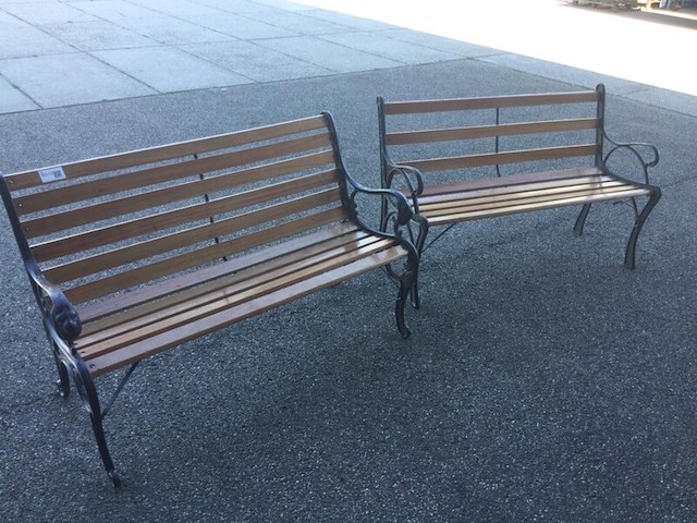 2x tuinbankjes ed, bruin/zwart - afbeelding 3 van  4