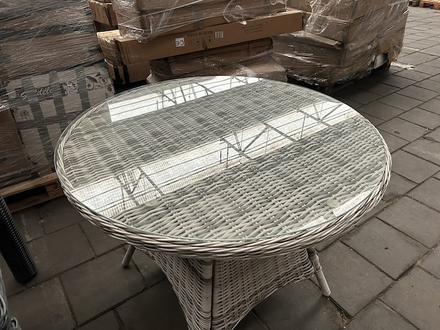 2x tuintafel met glazen plaat fonteyn - afbeelding 4 van  5