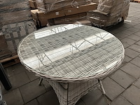 2x tuintafel met glazen plaat fonteyn - afbeelding 4 van  5