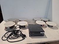2x tweekanaals audio-eindversterkers, extron, xpa 1002, met 8x 2-weg coaxiale inbouwluidspreker, ecler ic6 - afbeelding 1 van  8