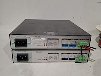 2x tweekanaals audio-eindversterkers, extron, xpa 1002, wit, met 8x 2-weg coaxiale inbouwluidspreker, ecler ic6 - afbeelding 3 van  5