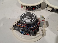 2x tweekanaals audio-eindversterkers, extron, xpa 1002, wit, met 8x 2-weg coaxiale inbouwluidspreker, ecler ic6 - afbeelding 4 van  5