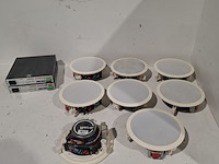 2x tweekanaals audio-eindversterkers, extron, xpa 1002, wit, met 8x 2-weg coaxiale inbouwluidspreker, ecler ic6 - afbeelding 5 van  5