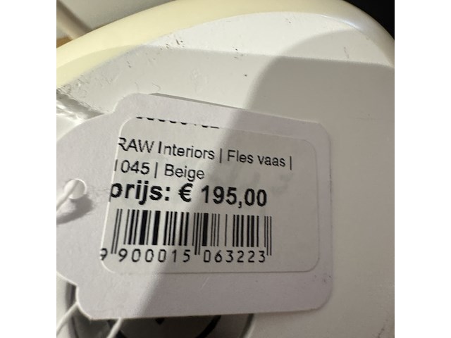 2x vaas raw interiors, "fles model", beige - afbeelding 2 van  4