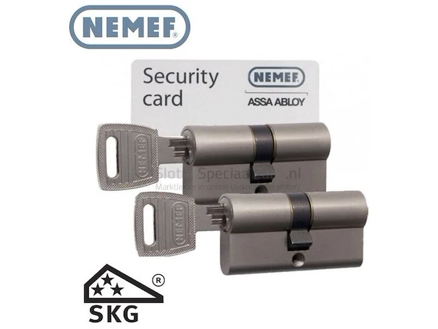 2x veiligheidscilinder, nemef, nf4, 2 gelijksluitende cilinders, 6 sleutels - afbeelding 2 van  3