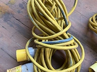 2x verlengkabel met cee-stekkers, 110 v, geel - afbeelding 2 van  4